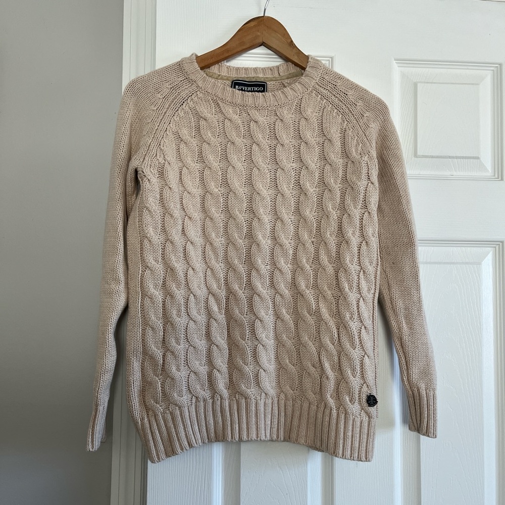 B vertigo equestrian Beige Cable Knit fisherman Sweater